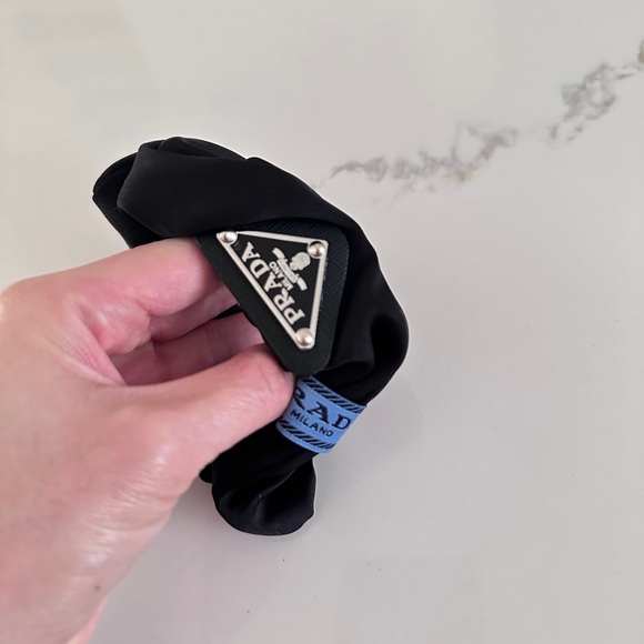 Black Satin Hair Tie, Hair Scrunchies, Head Band, wrist tie - Picture 3 of 5